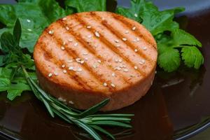 Salmon burger cutlet photo