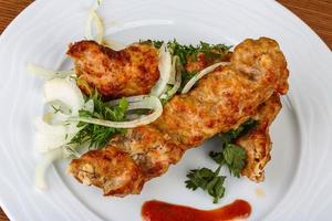 Grilled kebab meat photo