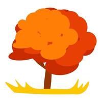 Abstract vector illustration of autumn tree in eps 10. Orange tree in the meadow,