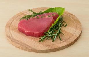 Raw tuna steak photo