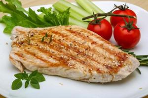 Grilled turkey steak photo