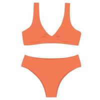orange bikini swimsuit vector