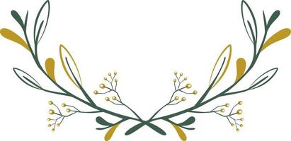 Flowers with leaves line style. vector