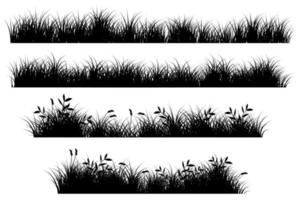 meadow, meadow silhouette, wild grass vector