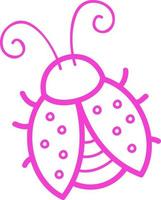 Ladybug pink flies. vector