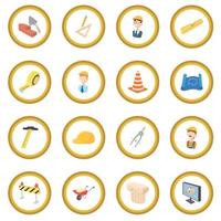 Repair and construction working tools icon circle vector