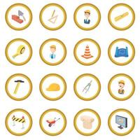 Repair and construction working tools icon circle vector