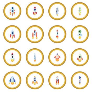 círculo de icono de cohete vector
