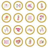 Mother Day cartoon icon circle vector