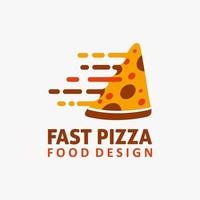 diseño de logotipo de pizza rápida vector