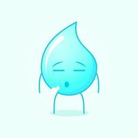 linda caricatura de agua con expresión plana. azul y blanco. adecuado para emoticonos, logotipos, mascotas y símbolos vector
