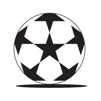 Balón de fútbol con patrón de estrella sobre fondo blanco. vector