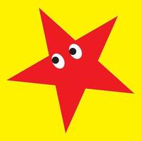 cute red star on red background vector