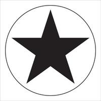 black star in circle on white background vector