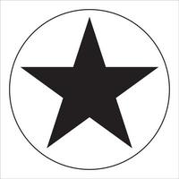 black star in circle on white background vector