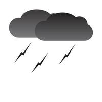 illustration of black cloud with lightning on white background vector