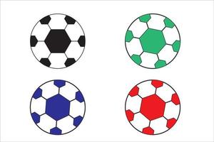 4 balones de fútbol con motivo de polígono sobre fondo blanco. vector