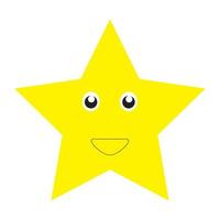 illustration of a smiling yellow star on a white background vector