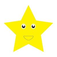 illustration of a smiling yellow star on a white background vector