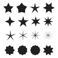 ilustración de varias formas de estrellas sobre un fondo blanco vector