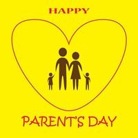 world parents day illustration on yellow background vector