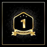 1 Years Anniversary Vector Tempalate for Greeting Card, Poster, Banner, or Print. VEctor Eps10