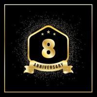 8 Years Anniversary Vector Tempalate for Greeting Card, Poster, Banner, or Print. VEctor Eps10