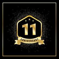 11 Years Anniversary Vector Tempalate for Greeting Card, Poster, Banner, or Print. VEctor Eps10