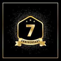 7 Years Anniversary Vector Tempalate for Greeting Card, Poster, Banner, or Print. VEctor Eps10