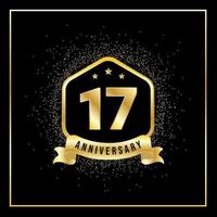17 Years Anniversary Vector Tempalate for Greeting Card, Poster, Banner, or Print. VEctor Eps10