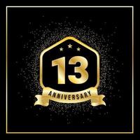 13 Years Anniversary Vector Tempalate for Greeting Card, Poster, Banner, or Print. VEctor Eps10