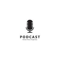 inspiring podcast design or simple radio microphone logo vector