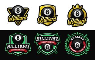 logotipos deportivos del campeonato de billar vector