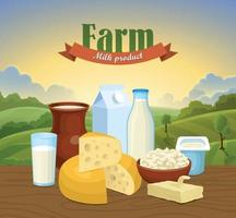 Milk natural farm concept vector