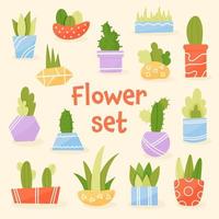 Home flowers in a pot vector illustration on an isolated background