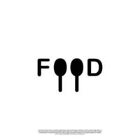 food lettering logo design, food monochrome logo icon vector