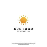 simple sun logo modern concept, orange sun logo sunset icon template vector