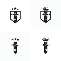 conjunto de logo de fútbol. insignia de diseño del club de fútbol. logotipo de fútbol con escudo vector