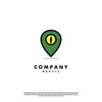 reptil location logo design on isolated background. reptil eye with pointer logo vector
