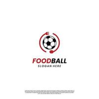 ball with spoon and fork logo design on isolated background, foodball logo design modern concept vector