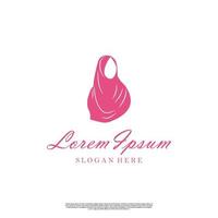 Hijab logo design concept muslimah, scarf logo design on isolated background template icon graphic element vector