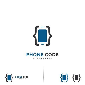 diseño de logotipo de código de teléfono en un fondo aislado, plantilla de icono de código de teléfono vector