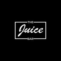 the juice bar monogram typography logo on black background vector