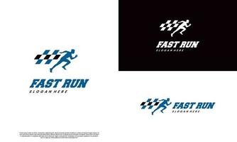 people run logo design, running logo, fast run logo design icon template vector
