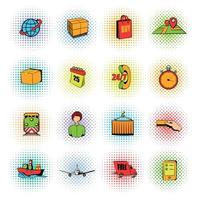 Logistics comics icons vector