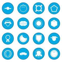 Badges icon blue vector