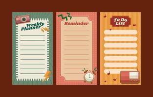 conjunto de página de diario con estilo vintage vector