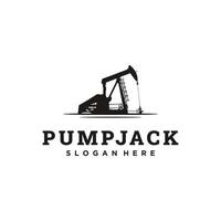 silhouette of pump jack landscape logo, good for your oil industry vector