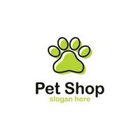 Icono de logotipo de tienda de mascotas plano simple sobre fondo aislado, concepto moderno de diseño de logotipo de pata vector