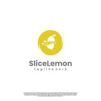 slice lemon logo design icon template vector